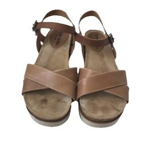 Josef Seibel Womens Size 41 Belluno Leather Sandals Ankle Strap Shoes Tan